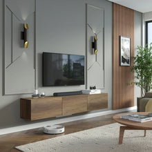 Latitude Run Colima Modern Floating TV Stand / Wall-Mounted Media Console in Walnut Brown! (NEW IN BOX)