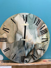 Tender Liquid Art I - Modern Wall Clock - 29” Round! (NEW - MINOR DENT ON BOTTOM)