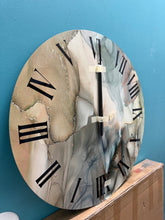 Tender Liquid Art I - Modern Wall Clock - 29” Round! (NEW - MINOR DENT ON BOTTOM)