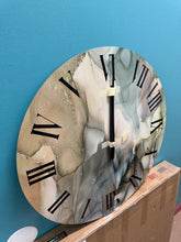 Tender Liquid Art I - Modern Wall Clock - 29” Round! (NEW - MINOR DENT ON BOTTOM)