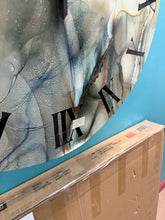 Tender Liquid Art I - Modern Wall Clock - 29” Round! (NEW - MINOR DENT ON BOTTOM)