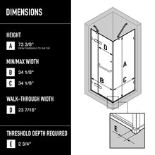 FRAMELESS GLASS SHOWER ENCLOSURE - 34" W x 34" D x 73"! (BRAND NEW)