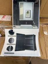 Cyrille Recessed & Surface Framed 1 Door Medicine Cabinet with Mirror and Shelves- Brushed nickel -new in box