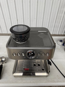 Chefman Crema Supreme Espresso Machine with Conical Burr Grinder and Steam Wand – Stainless Steel! (USED - CLEAN - TESTED - EXTRA ACCESSORIES)