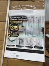 FRAMELESS GLASS SHOWER ENCLOSURE - 34" W x 34" D x 73"! (BRAND NEW)