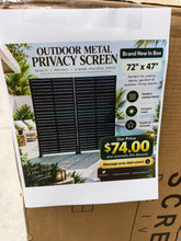 METAL PRIVACY SCREEN, SET OF 2! (NEW IN BOX) - (Dimension shown in photos)