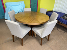 Zealand 54” Round Dining Table + 6 Upholstered Chairs – 7 Piece Set! (NEW - SCRATCHED)