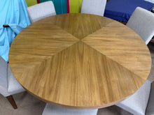 Zealand 54” Round Dining Table + 6 Upholstered Chairs – 7 Piece Set! (NEW - SCRATCHED)