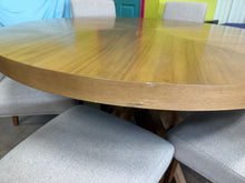 Zealand 54” Round Dining Table + 6 Upholstered Chairs – 7 Piece Set! (NEW - SCRATCHED)