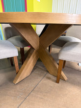 Zealand 54” Round Dining Table + 6 Upholstered Chairs – 7 Piece Set! (NEW - SCRATCHED)