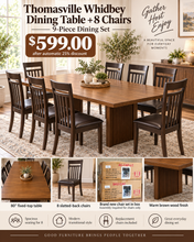 Thomasville Whidbey 9-Piece Dining Set – 80” Table + 8 BRAND NEW Chairs!