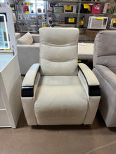 Canmore Leather Power Recliner with Power Headrest, Cream! NEW & ASSEMBLED!)