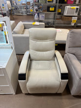 Canmore Leather Power Recliner with Power Headrest, Cream! NEW & ASSEMBLED!)