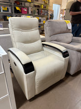 Canmore Leather Power Recliner with Power Headrest, Cream! NEW & ASSEMBLED!)