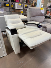 Canmore Leather Power Recliner with Power Headrest, Cream! NEW & ASSEMBLED!)
