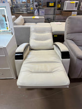 Canmore Leather Power Recliner with Power Headrest, Cream! NEW & ASSEMBLED!)