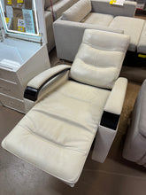 Canmore Leather Power Recliner with Power Headrest, Cream! NEW & ASSEMBLED!)