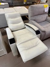 Canmore Leather Power Recliner with Power Headrest, Cream! NEW & ASSEMBLED!)