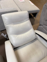 Canmore Leather Power Recliner with Power Headrest, Cream! NEW & ASSEMBLED!)