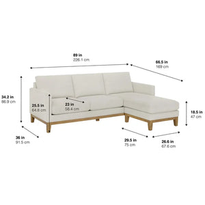 Henredon Murphy Sofa with Reversible Chaise! (BRAND NEW IN BOX )  INTERCHANGEABLE CHAISE!)