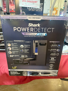Shark PowerDetect NeverTouch 13in Robotic Vacuum and Mop with Smart Navigation Path, Bagless, HEPA, Multisurface in Gray!! NEW IN BOX!!