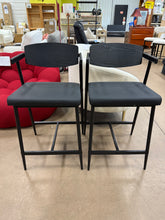 Set of 2 Modern Bar Stools with Armrests and Backrest, PU Leather Upholstered! (NEW)
