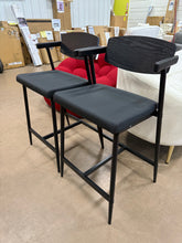 Set of 2 Modern Bar Stools with Armrests and Backrest, PU Leather Upholstered! (NEW)