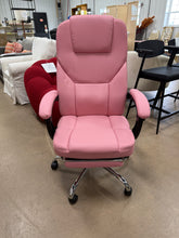 Executive Office Chair, Ergonomic Reclining High Back Leather Seats with Footrest and Lumbar Support, Heavy Duty, Pink! (NEW)