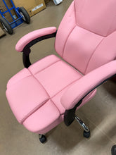 Executive Office Chair, Ergonomic Reclining High Back Leather Seats with Footrest and Lumbar Support, Heavy Duty, Pink! (NEW)