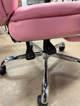 Executive Office Chair, Ergonomic Reclining High Back Leather Seats with Footrest and Lumbar Support, Heavy Duty, Pink! (NEW)