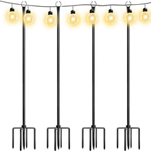 9.4 FT Outdoor String Light Poles, String Light Hanger Stand for Outside, Parties, Wedding (Set of 4) SL-002WF! (NEW IN BOX) (Poles Only)