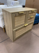31.5" Rattan File Cabinet With Lock & 4 Drawer! (NEW)