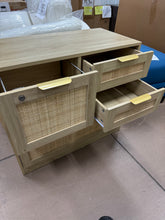 31.5" Rattan File Cabinet With Lock & 4 Drawer! (NEW)