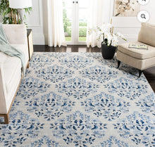 SAFAVIEH Martha Stewart Topher Floral Area Rug, Cream/Blue, 10' x 13'- new in factory plastic wrap