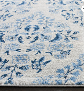 SAFAVIEH Martha Stewart Topher Floral Area Rug, Cream/Blue, 10' x 13'- new in factory plastic wrap