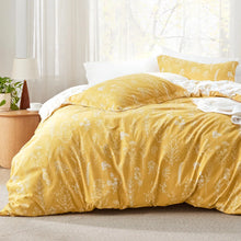 Bedsure Comforter Set Reversible Cute Floral Bedding, 3Pc Queen, Yellow! (NEW)