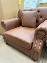 Comfortable Faux Leather Chair, 41.3 Inch Modern Chesterfield Home! (NEW)
