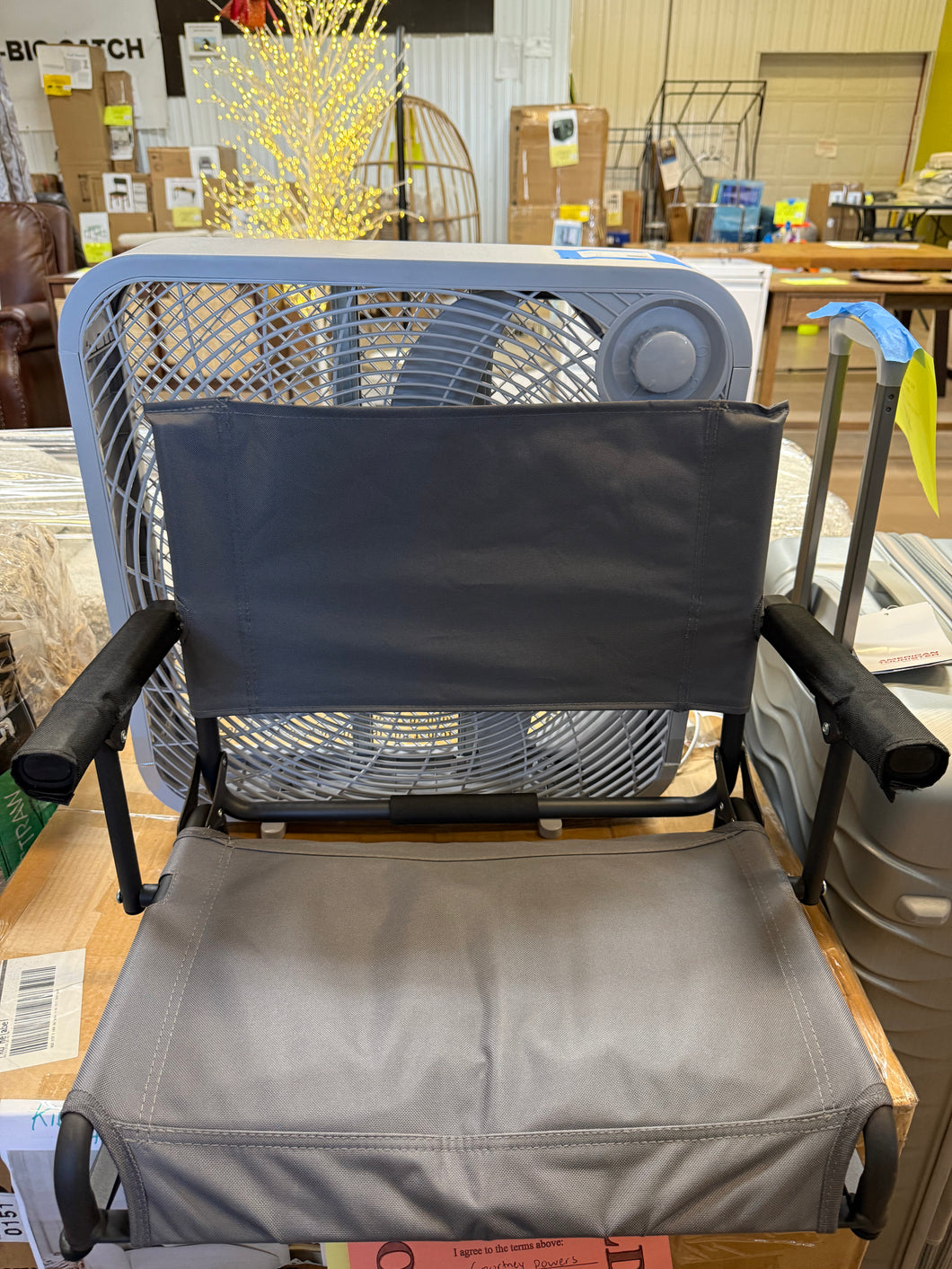 Ozark Trail Hard Arm Stadium Seat, Gray! (NEW)