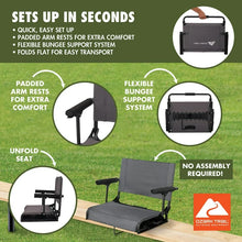 Ozark Trail Hard Arm Stadium Seat, Gray! (NEW)