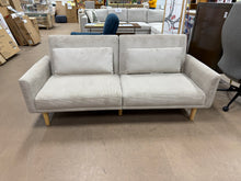 72" Mid Century Modern Futon Sofa Corduroy Taupe - Room Essentials