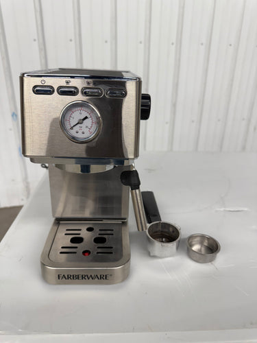 Farberware Espresso Machine, 15 Bar, Silver, Stainless Steel, Steam Wand! (USED - WORKS GREAT!)