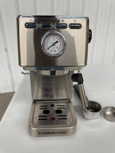 Farberware Espresso Machine, 15 Bar, Silver, Stainless Steel, Steam Wand! (USED - WORKS GREAT!)