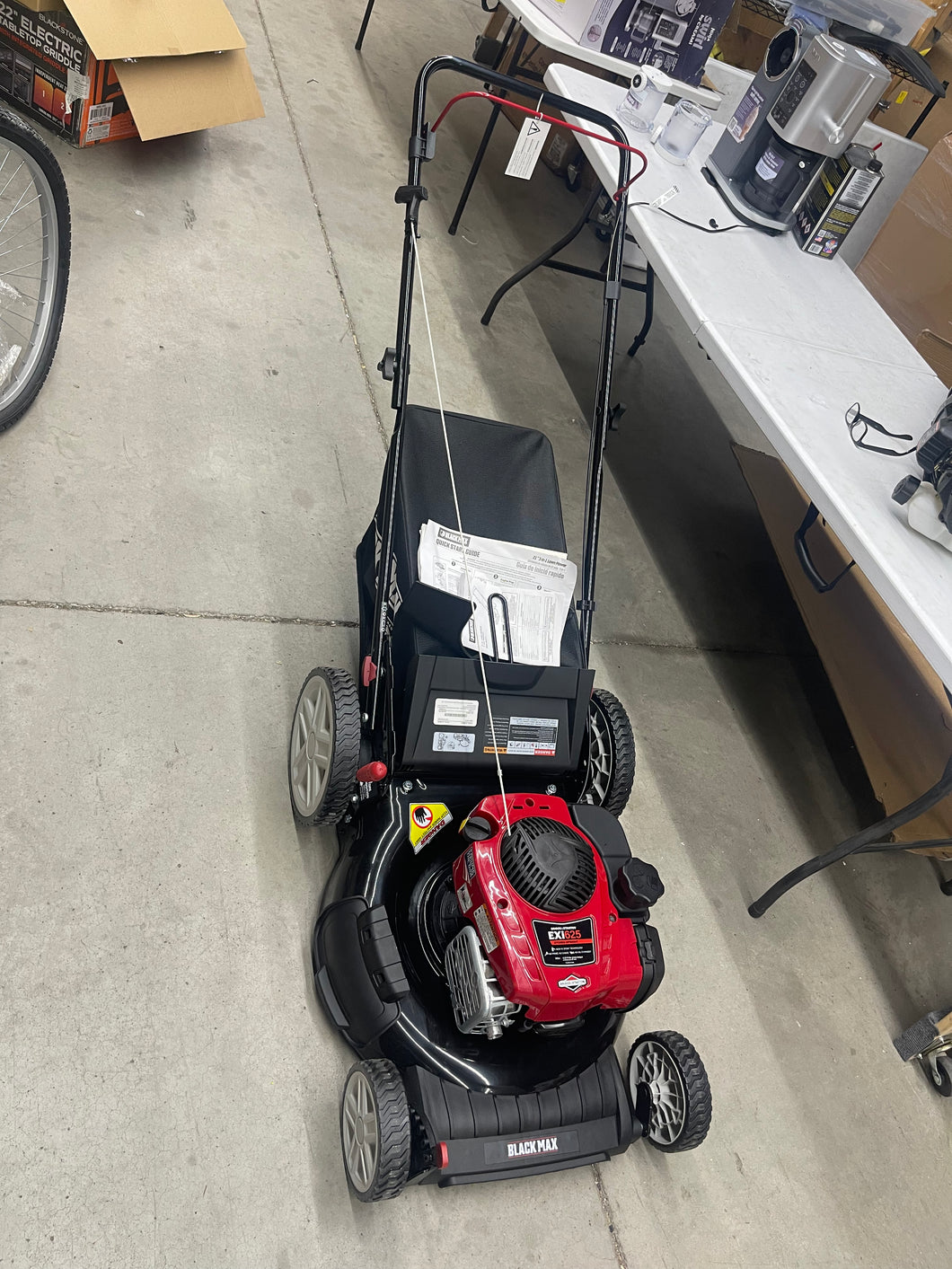Black Max 21-inch 150cc Gas Push Mower with Mow-N-Stow (Assembled Weight 57.8 Pounds Height 39.6