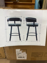 Counter Height Bar Stools Modern Bar Chairs With Back Leather Upholstered Barstools With Metal Footrest Comfortable Island Chairs For Kitchen Counter/Home Bar/Dining Room (Set of 2), Green