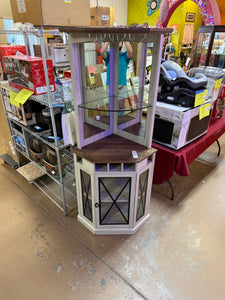 Dextrus Corner Storage Cabinet with Door & Led Light, 72" Tall Corner Bar Cabinet with Adjustable Shelves! (NEW & ASSEMBLED)