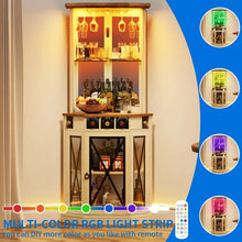 Dextrus Corner Storage Cabinet with Door & Led Light, 72" Tall Corner Bar Cabinet with Adjustable Shelves! (NEW & ASSEMBLED)