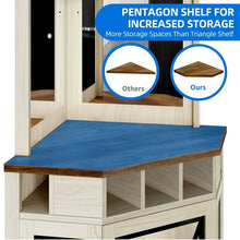 Dextrus Corner Storage Cabinet with Door & Led Light, 72" Tall Corner Bar Cabinet with Adjustable Shelves! (NEW & ASSEMBLED)