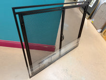 BLACK IRON DOUBLE-DOOR FIREPLACE SCREEN! (40”W × 30.6”H - NEW) - (WE DO NOT SHIP)
