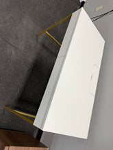 Loring Wood Writing Desk with Drawers and Charging Station, White