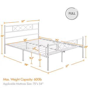 Yaheetech Metal Platform Bed Frame with Headboard and Footboard, Full Size, White!

-Brand new in the box